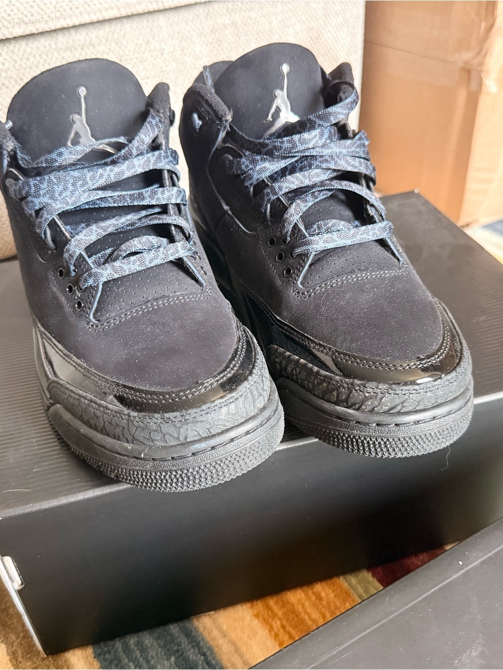 Jordan 3 Retro Low Men's Shoes - Black - Picture 9 of 13